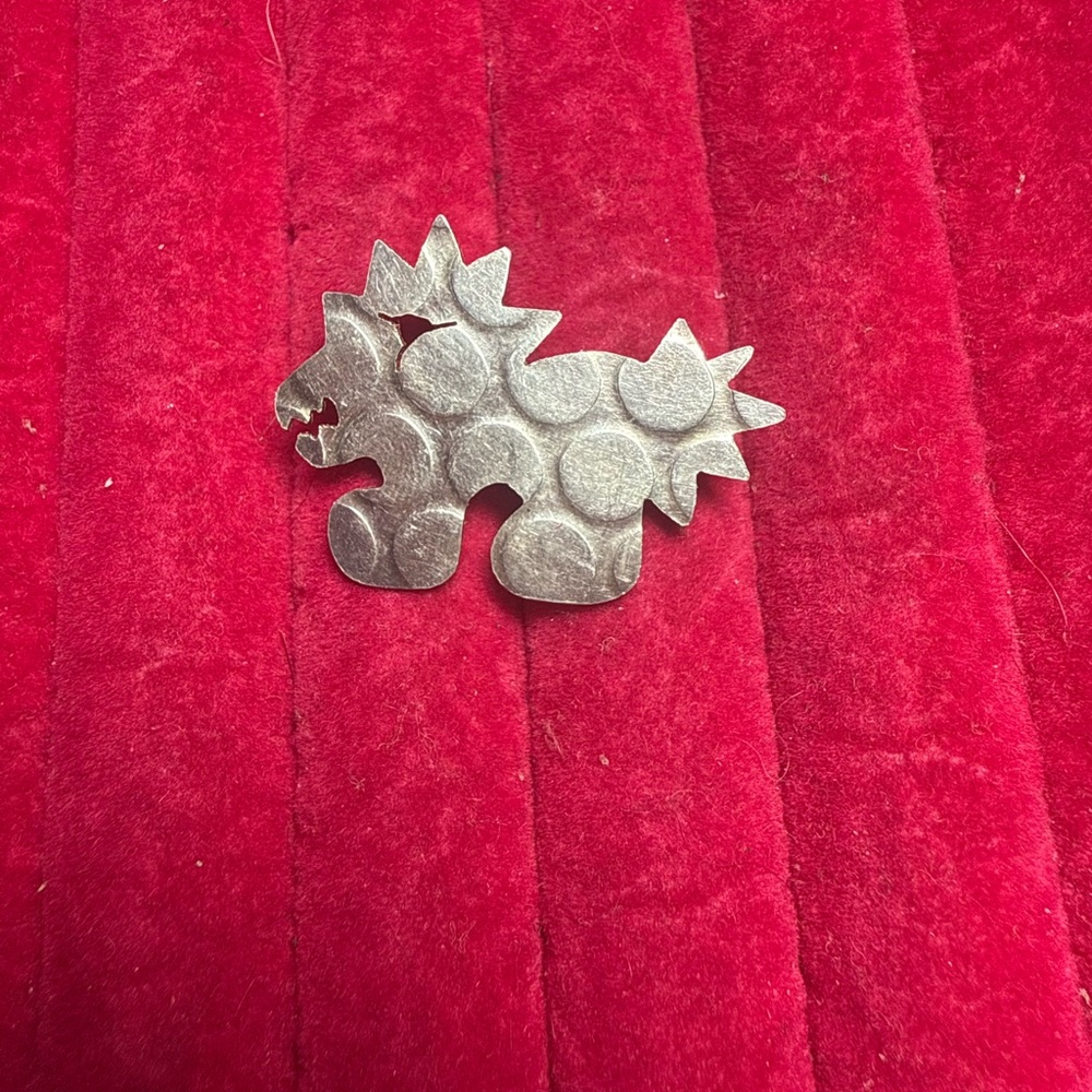 Vintage Handmade Signed Silver Tone‎ Brooch